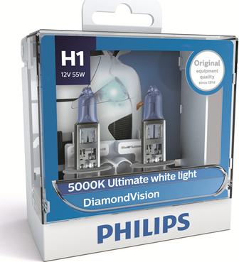 PHILIPS 12258DVS2 - Лампа розжарювання H1 12V 55W P14.5s Diamond Vision 5000K вир-во Philips autocars.com.ua