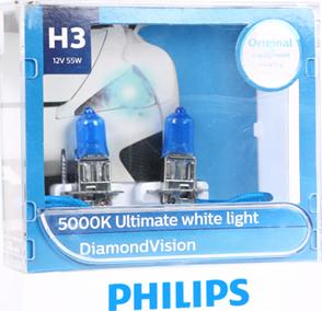 PHILIPS 12336DVS2 - Лампа розжарювання H3 12V 55W PK22s Diamond Vision 5000K вир-во Philips autocars.com.ua