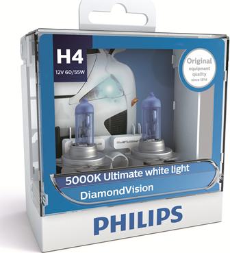 PHILIPS 12342DVS2 - Лампа розжарювання H4 12V 60-55W P43t-38 Diamond Vision 5000K вир-во Philips autocars.com.ua