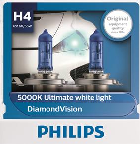 PHILIPS 12342DVS2 - Лампа розжарювання H4 12V 60-55W P43t-38 Diamond Vision 5000K вир-во Philips autocars.com.ua