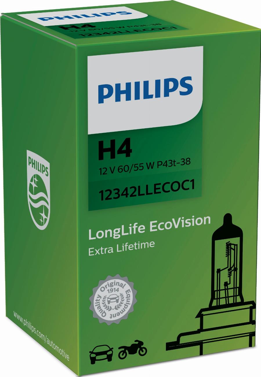 PHILIPS 12342LLECO - Лампа накаливания, противотуманная фара autodnr.net