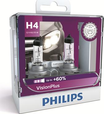 PHILIPS 12342VPS2 - Лампа розжарювання H4VisionPlus12V 60-55W P43t-38 вир-во Philips autocars.com.ua