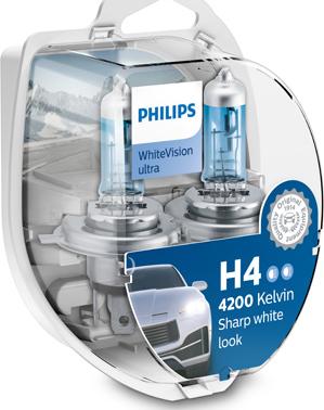PHILIPS 12342WVUSM - Автолампа Philips Н4-W5W 12342 WVU 12V WhiteVision ultra 60 4200K блiстер autocars.com.ua