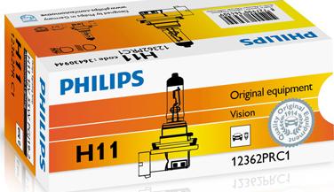 PHILIPS 12362PRC1 - Лампа розжарювання H11 12V 55W PGJ19-2 Vision 30 вир-во Philips autocars.com.ua