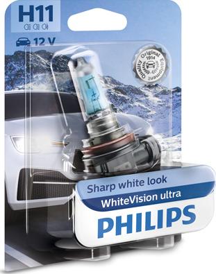 PHILIPS 12362WVUB1 - Лампа накаливания H11 WhiteVision ultra 12V 55W PGJ19-2 60 4000K  1шт. blister пр-во Philips autocars.com.ua