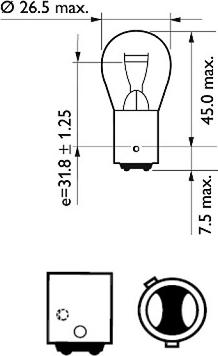 PHILIPS 12495CP - Лампа накаливания, фонарь сигнала тормоза / задний габаритный avtokuzovplus.com.ua