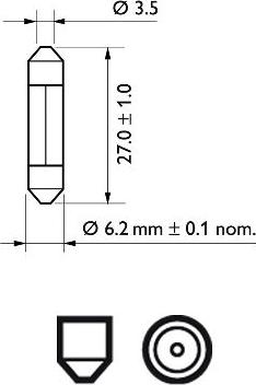 PHILIPS 12818CP - Лампа накаливания, освещение салона avtokuzovplus.com.ua