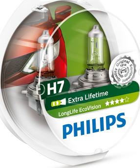PHILIPS 12972LLECOS2 - Лампа 12V H7 55W PX26d бокс 2шт. Long Life Eco Vision PHILIPS autodnr.net