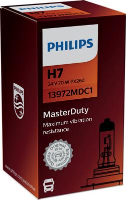 PHILIPS 13972MDC1 - Лампа H7 24V 70W PX26d MasterDuty пр-во Philips autocars.com.ua