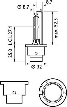 PHILIPS 85122XV2S1 - Лампа накаливания, фара дальнего света avtokuzovplus.com.ua