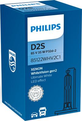 PHILIPS 85122WHV2C1 - Лампа ксенонова D2S 85V 35W P32d-2 WhiteVision gen2 5000K вир-во Philips autocars.com.ua