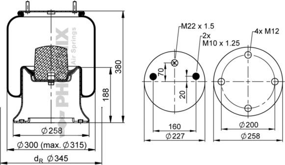 Phoenix 1 D 23 E-2 - Кожух пневматичної ресори autocars.com.ua