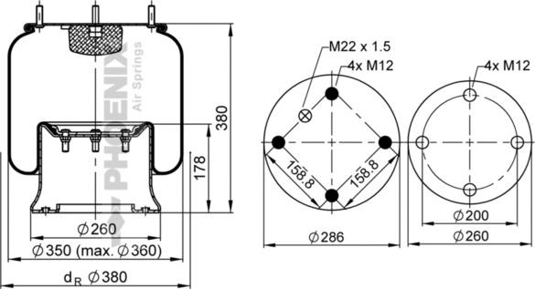 Phoenix 1 D 28 B-2 - Кожух пневматической рессоры avtokuzovplus.com.ua