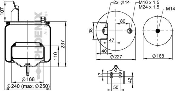 Phoenix 1 DF 17 C-1 - Кожух пневматической рессоры avtokuzovplus.com.ua