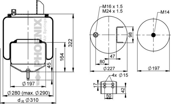 Phoenix 1 DF 20 D-1 - Кожух пневматической рессоры avtokuzovplus.com.ua