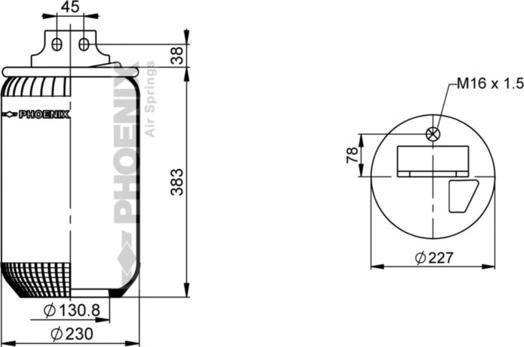 Phoenix 1 DF 20 G-2 NP - Кожух пневматичної ресори autocars.com.ua