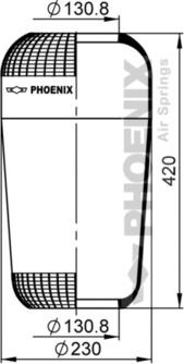 Phoenix 1 F 20 A - Кожух пневматичної ресори autocars.com.ua