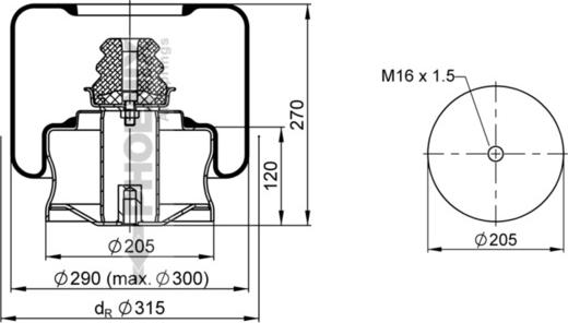 Phoenix 1 F 20 C-2 - Кожух пневматичної ресори autocars.com.ua