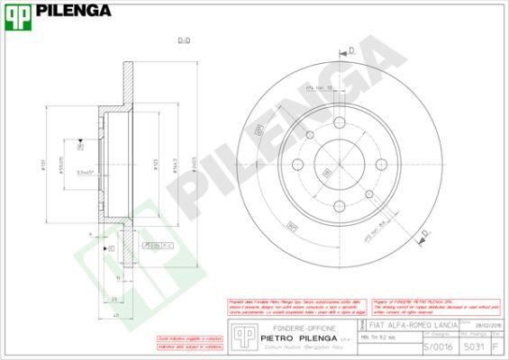 Pilenga 5031 - Тормозной диск avtokuzovplus.com.ua