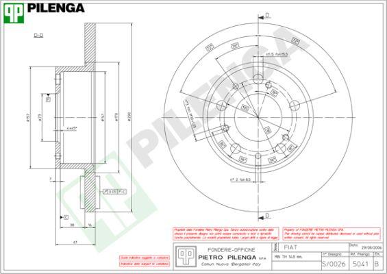 Pilenga 5041 - Тормозной диск avtokuzovplus.com.ua