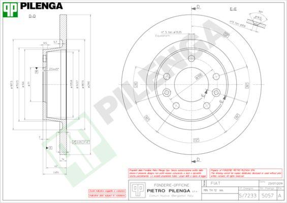 Pilenga 5057 - Тормозной диск avtokuzovplus.com.ua