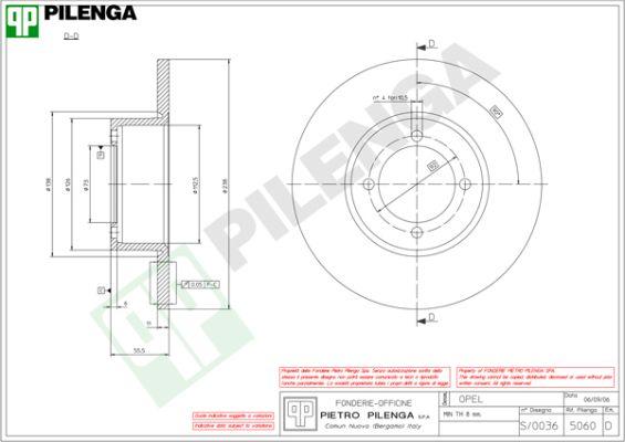 Pilenga 5060 - Гальмівний диск autocars.com.ua