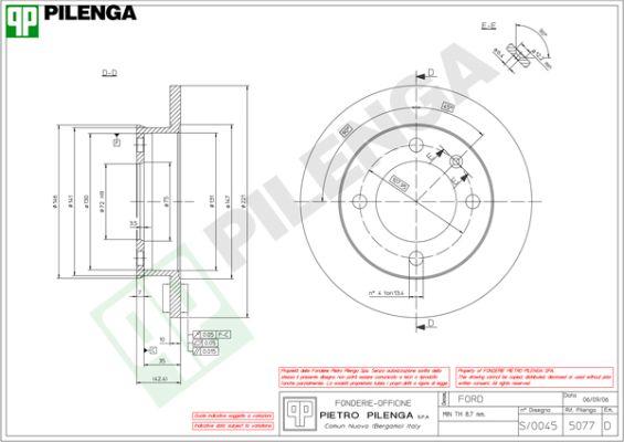 Pilenga 5077 - Тормозной диск avtokuzovplus.com.ua