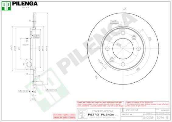 Pilenga 5096 - Тормозной диск avtokuzovplus.com.ua