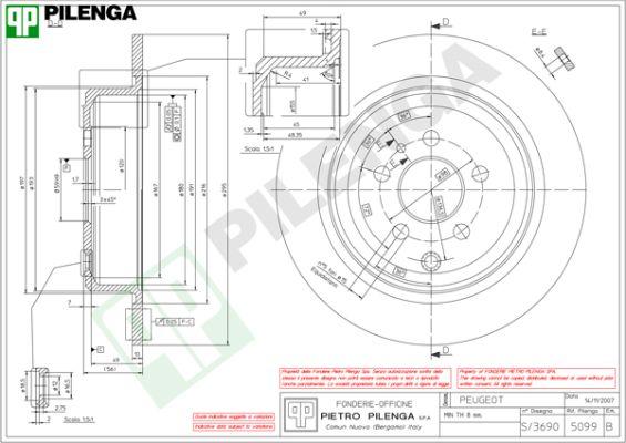 Pilenga 5099 - Тормозной диск avtokuzovplus.com.ua