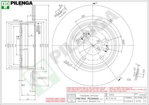 Pilenga 5110 - Тормозной диск avtokuzovplus.com.ua