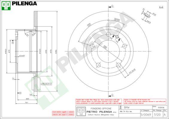 Pilenga 5120 - Гальмівний диск autocars.com.ua