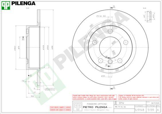 Pilenga 5139 - Гальмівний диск autocars.com.ua