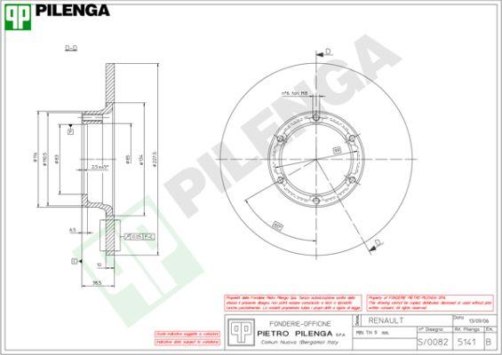 Pilenga 5141 - Гальмівний диск autocars.com.ua