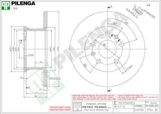 Pilenga 5154 - Тормозной диск avtokuzovplus.com.ua