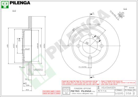 Pilenga 5158 - Тормозной диск avtokuzovplus.com.ua