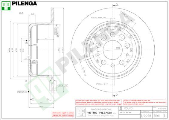 Pilenga 5161 - Тормозной диск avtokuzovplus.com.ua