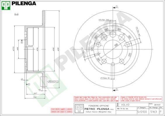 Pilenga 5163 - Тормозной диск avtokuzovplus.com.ua