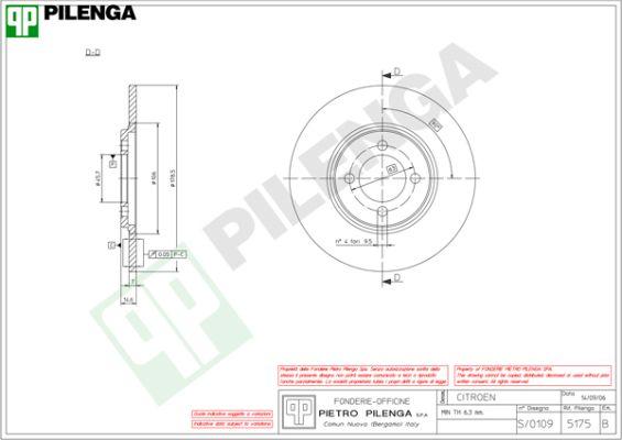 Pilenga 5175 - Гальмівний диск autocars.com.ua