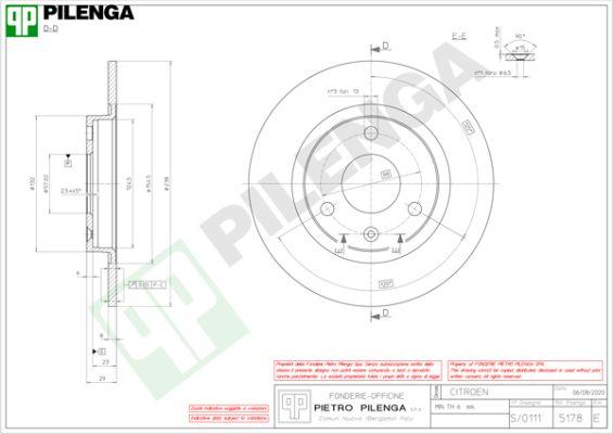 Pilenga 5178 - Тормозной диск avtokuzovplus.com.ua