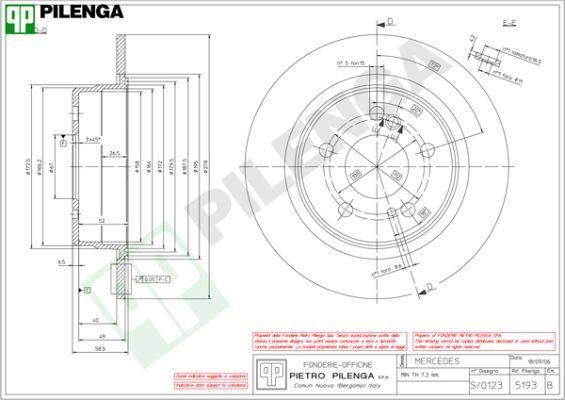 Pilenga 5193 - Тормозной диск avtokuzovplus.com.ua