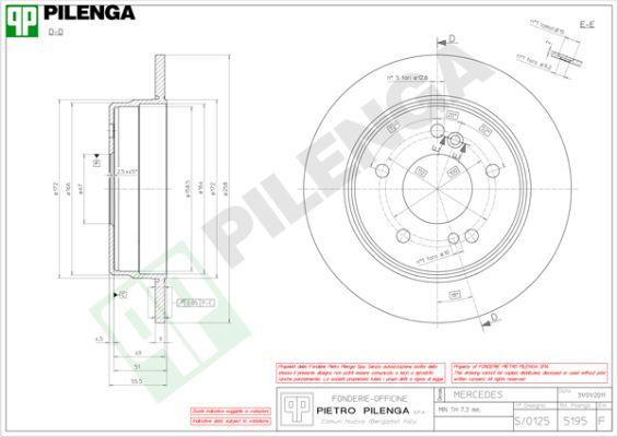 Pilenga 5195 - Тормозной диск autodnr.net