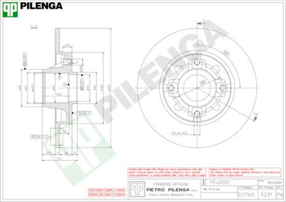 Pilenga 5231 - Тормозной диск avtokuzovplus.com.ua