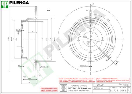 Pilenga 5268 - Тормозной диск avtokuzovplus.com.ua