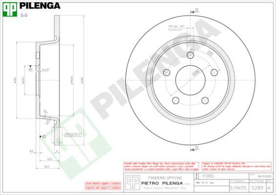 Pilenga 5289 - Гальмівний диск autocars.com.ua