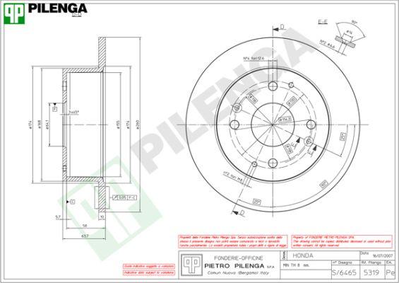 Pilenga 5319 - Гальмівний диск autocars.com.ua