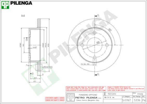 Pilenga 5336 - Тормозной диск avtokuzovplus.com.ua