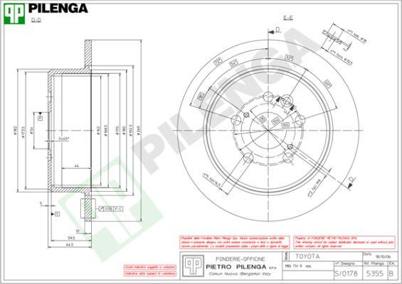 Pilenga 5355 - Тормозной диск avtokuzovplus.com.ua