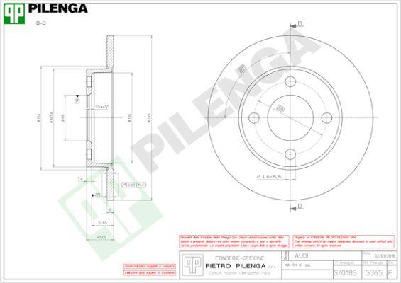 Pilenga 5365 - Гальмівний диск autocars.com.ua