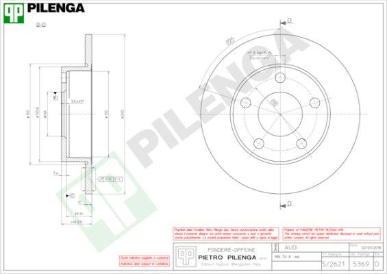 Pilenga 5369 - Тормозной диск avtokuzovplus.com.ua