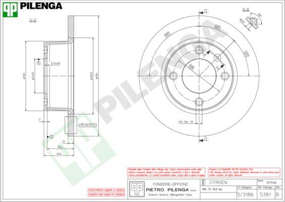 Pilenga 5381 - Тормозной диск avtokuzovplus.com.ua